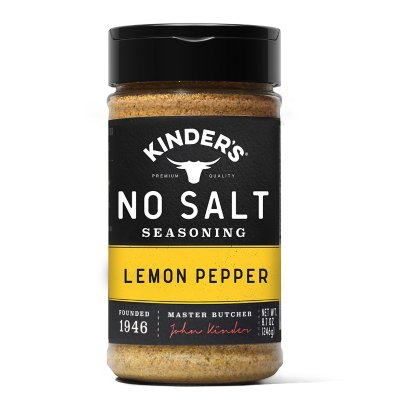 Kinder's No Salt Lemon Pepper Seasoning Blend 8.7 oz