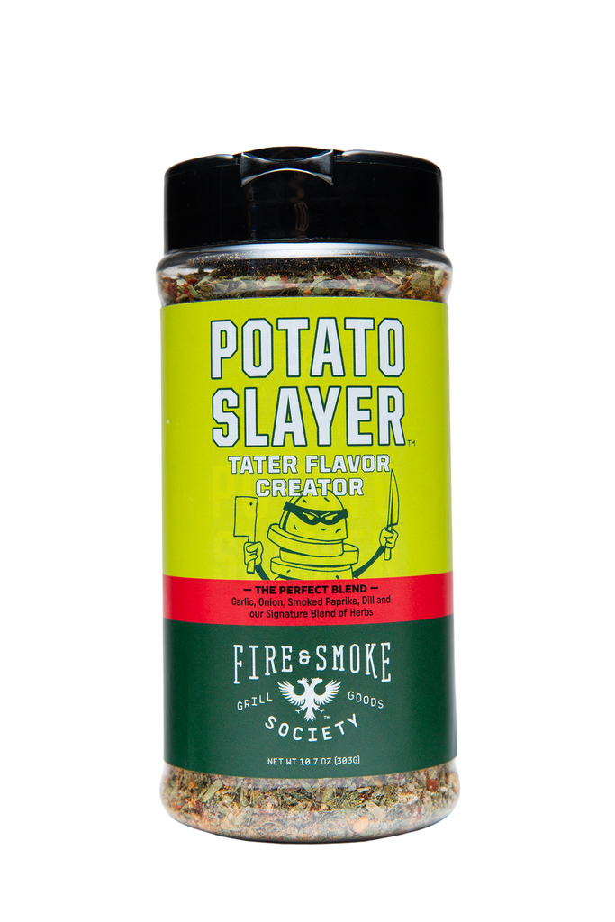 R&R Smokers - FEATURE PRODUCT Fire & Smoke Society Potato Slayer Potato  Slayer is our vegetable flavour warrior, enhancing baked russets, roasted  new potatoes, potato salad, home fries, and more. Shake it