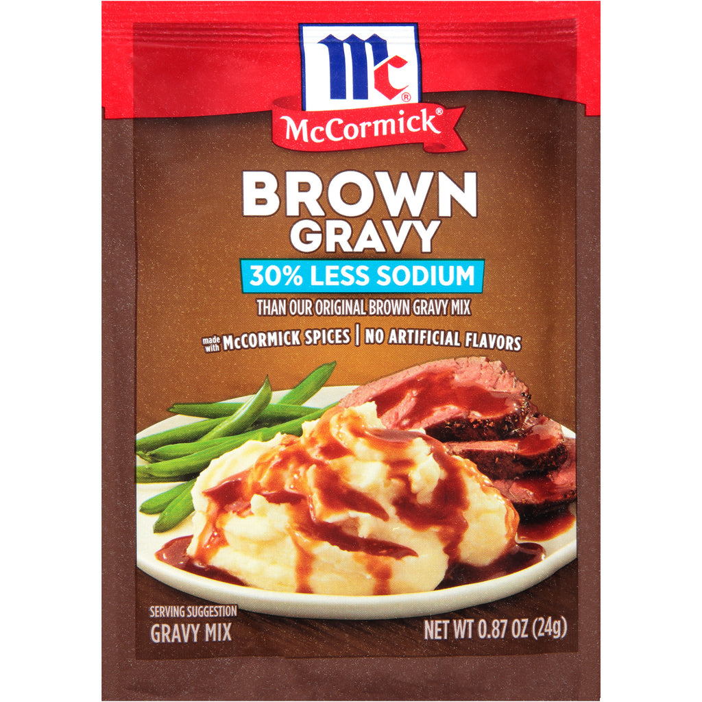 McCormick 30% Less Sodium Brown Gravy Seasoning Mix 0.87 oz