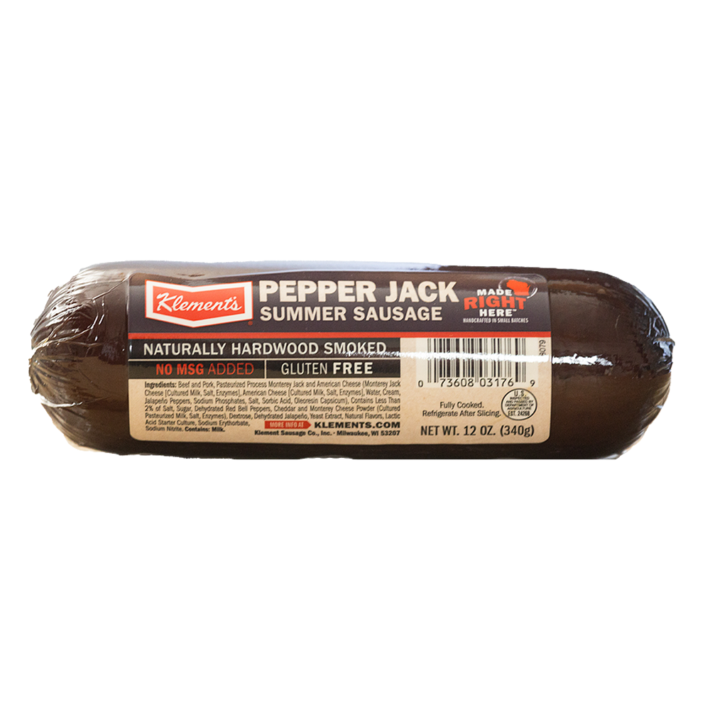 Klement's Pepper Jack Summer Sausage 12 OZ