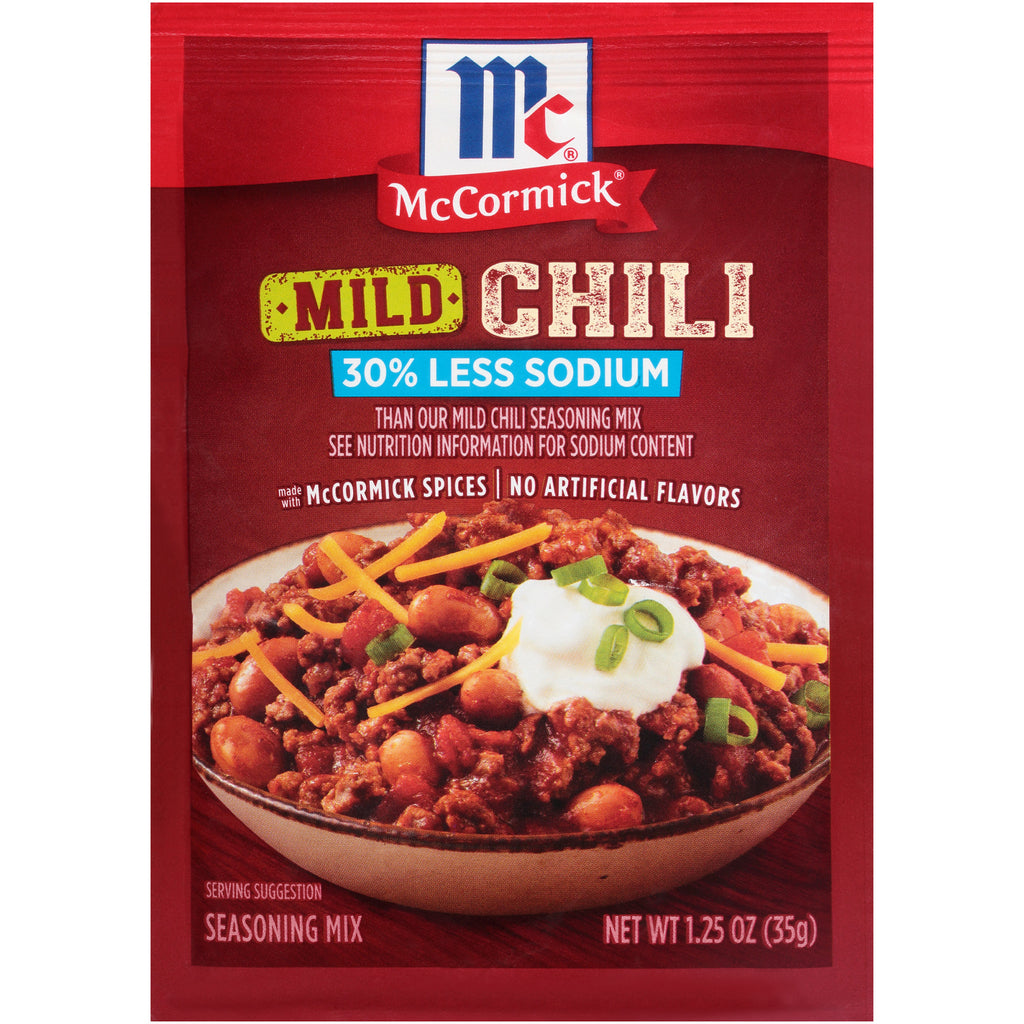 McCormick 30% Less Sodium Chili Mild Seasoning Mix, 1.25 oz