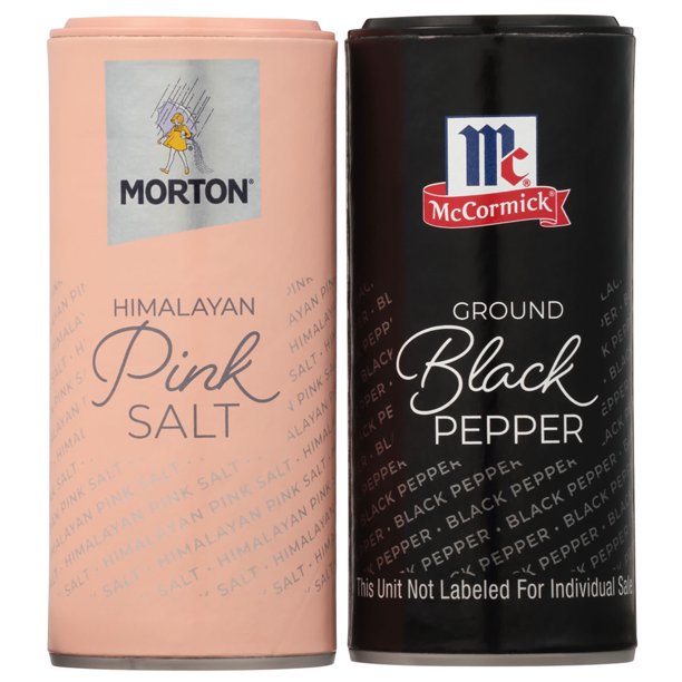 Morton Himalayan Pink Salt & McCormick Ground Pepper Shaker Set – Perfect for Any Meal, Anytime, 5.25 Ounce
