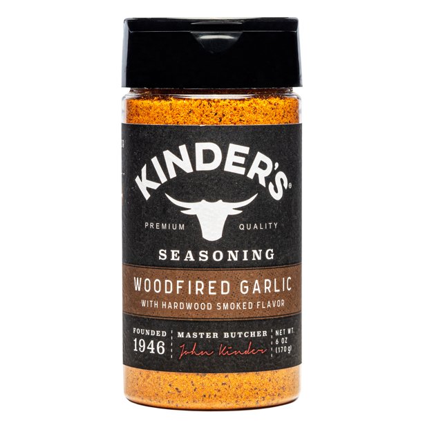 Kinder's Woodfired Garlic Seasoning with Hardwood Smoked Flavors, 6 oz.
